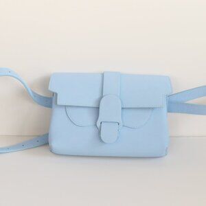 Senreve Aria Belt Bag Light Blue Vegan Leather Silver